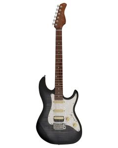 Sire S7FM/TBK elektrische gitaar s-stijl met gevlamde esdoorntop transparant zwart