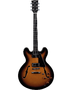 EKO SA350 Double Cut Hollowbody Jazz elektrische gitaar sunburst