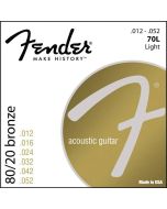 Fender 70L 80/20 Bronze Saiten für Akustikgitarre .012