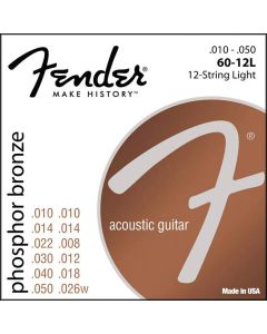 Fender 60-12L Phosphorbronze Saiten für Akustikgitarre 12-saitig .010