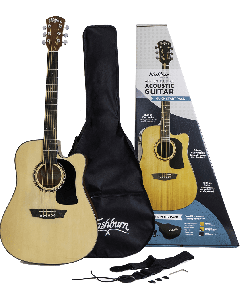 Washburn Apprentice D5CE Elektroakustische Westerngitarre Starterset natur