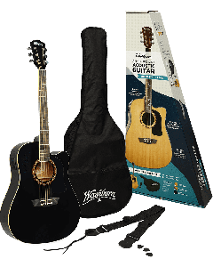 Washburn Apprentice D5CE Elektroakustische Westerngitarre Starterset, schwarz