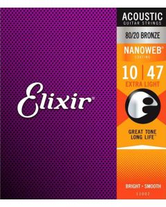 Elixir Nanoweb 11002 80/20 Bronze Akustik .010