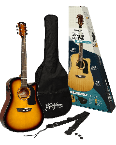 Washburn Apprentice D5CE Elektroakustische Westerngitarre Starterset Tabak Sunburst