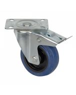 DAP fligtcase zwenkwiel blauw met rem 100mm
