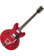 Vintage Semi-Acoustic Guitar incl Bigsby - Cherry Red