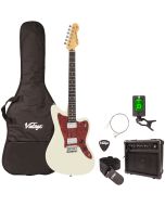 Vintage V50 Coaster Electric Guitar Pack - Vintage White