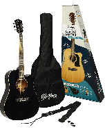 Washburn Apprentice D5CE Elektroakustische Westerngitarre Starterset, schwarz
