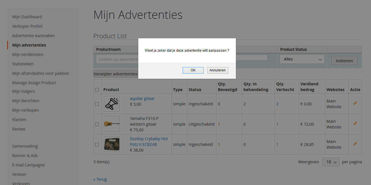 Weet je zeker dat je je advertentie wilt wijzigen